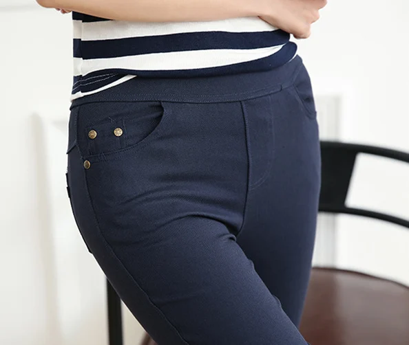 

Artfeel 2018 spring M-7XL Button Pocket Women Leggings winter with Cashmere Slim Black High elasticity girls leggings Large size