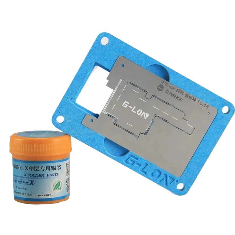 Net-Com-Pasta-De-Solda-De-Solda-BGA-Reballing-Stencil-para-o-iphone-X-Motherboard-Plantio