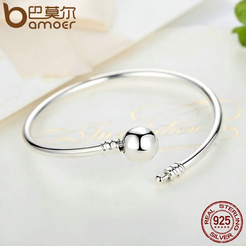 Koop Bamoer Authentieke 925 Sterling Zilver Graveren Sneeuwvlok Sluiting Uniek Als U Zijn Snake Chain Armband Bangle Diy Sieraden PAS915