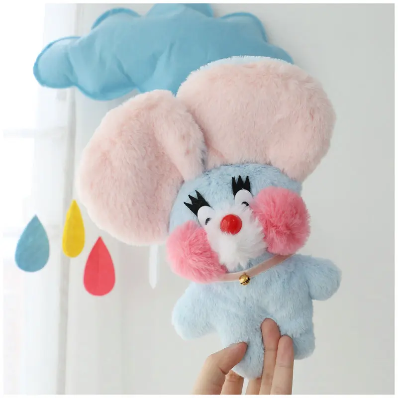 Мягкая Корейская плюшевая кукла Ins Cafe Mimi mouse, плюшевая кукла, плюшевый розовый кролик, Большое Ухо, красная щека, детские игрушки для детей, подарок на день рождения для девочек - Цвет: Blue