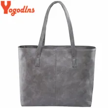 Yogodlns bag 2017 fashion women leather handbag brief shoulder bags gray /black large capacity luxury handbags tote bags design