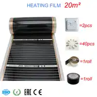 20M2 0.5m 0.8m 1m Width Electric Infrared Under Floor Carpet Laminate Floor Heating Carbon Foil