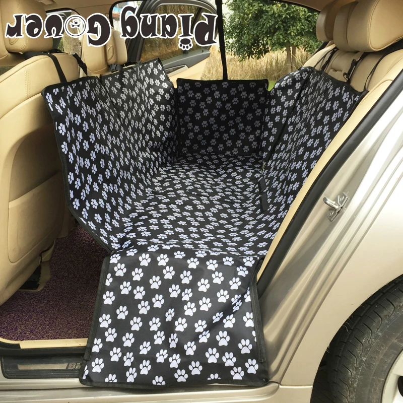 

Pet Carriers Oxford Fabric Paw Pattern Car Pet Dog Seat Covers Waterproof Back Bench Seat Travel Accessories
