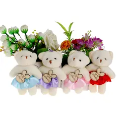 Милый кролик деревянные букеты Плюшевые Игрушки для маленьких девочек Тедди Куклы 10 шт./лот бисером 12 см мини хлопок Мягкий Игрушечные