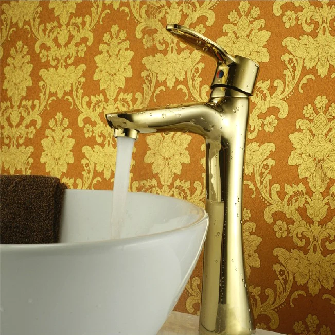 

L17273 - Luxury Deck Mounted Gold Color Brass Wash Basin Mixer