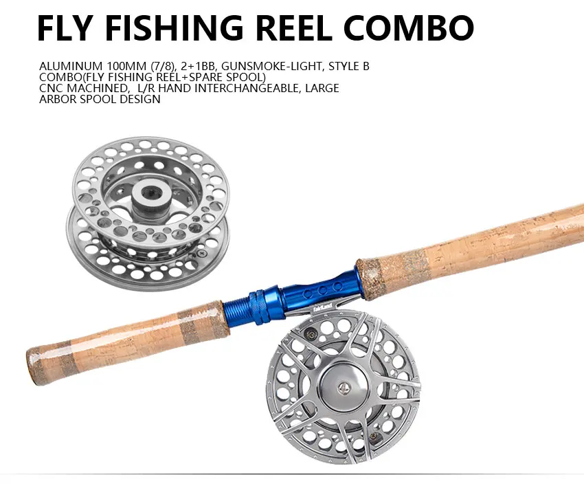 Conjunto de Pesca com Mosca Vara de Pesca de Carbono Milímetros de Alumínio Carretel de Pesca Acessórios de Pesca com Vara Vara de Saco 6 e 7 7 e 8 8 e 9 100 Voar de Saco Caso 8 Esporte e Lazer