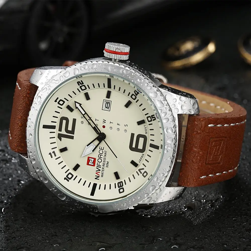 2019 Luxury Brand NAVIFORCE Date Quartz Watch Men Casual Military Sports Watches Leather Wristwatch