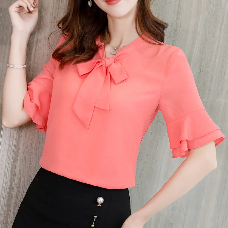 Blusa De Gasa De Verano Blusa De Manga Corta Con Volantes Blusas De Mujer Blusa De Gasa De Verano Blusa De Manga Corta Con Volantes Blusas De Mujer