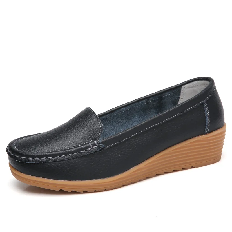 

LTARTA Leather Mother Shoes Middle And Old Wedge women's Shoes Casual Leather Fashion Wedge women's Shoes CQY-C987