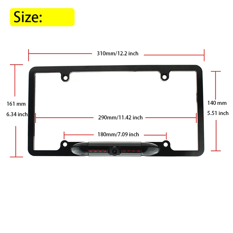 Парковочная металлическая камера заднего вида HD US Автомобильный номерной знак рамка держатель Авто CMOS заднего вида 8 светодиодов ИК ночного видения камера