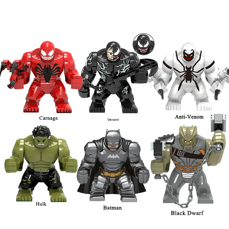

LEGOED Marvel Superheros Big Size Batman Large Hulk Avengers Venom Carnage Grinch Building Blocks figures for kid Brick toy