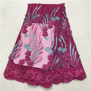 

Nigerian Lace Bridal Swiss Voile High Quality Guipure French Lace Fabric With Beads Embroidered African Lace Fabric Tulle