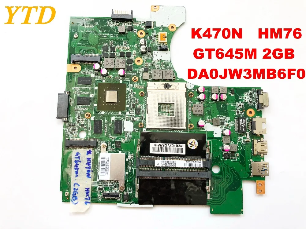 

Original for Hasee K470N laptop motherboard K470N HM76 GT645M 2GB DA0JW3MB6F0 tested good free shipping connectors