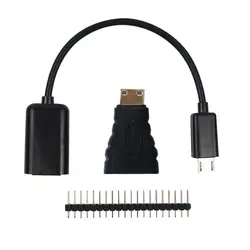 Для raspberry pi нулевой отметки микросхема 40 P pin HDMI Женский пара dhmi мужской вращательное соединение игровой автомат специальные части