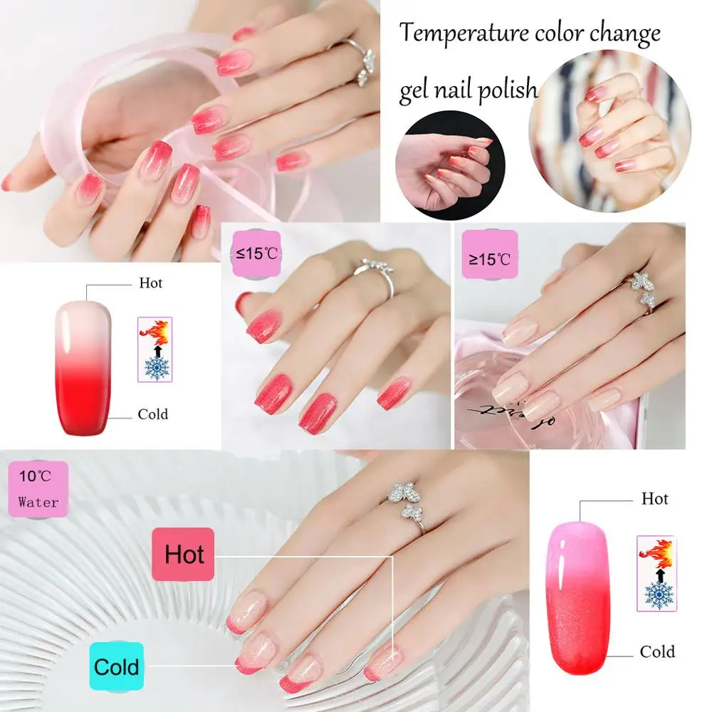 How to change color for temperature change color gel nail polish