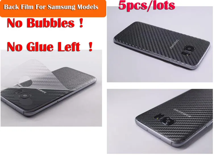 

5PCS For Samsung Note9 S9 Plus A8 star J3 J6 J4 J8 A6 2018 Note8 Carbon Fiber Back Film Sticker Clear Skin Protector Stickers