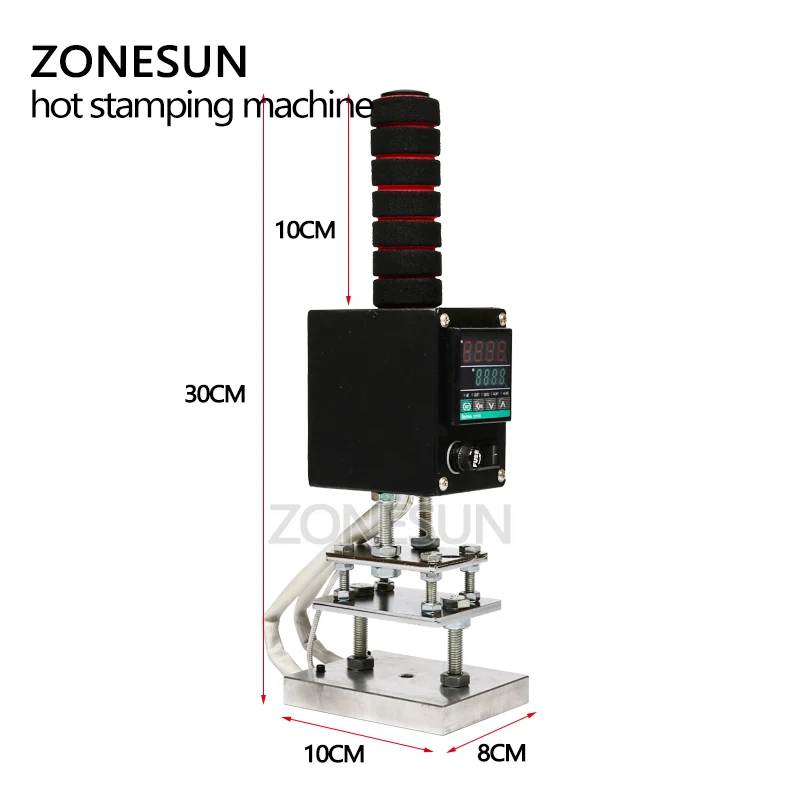 ZONESUN машина для горячего тиснения фольгой маркировочная ручная брендинга