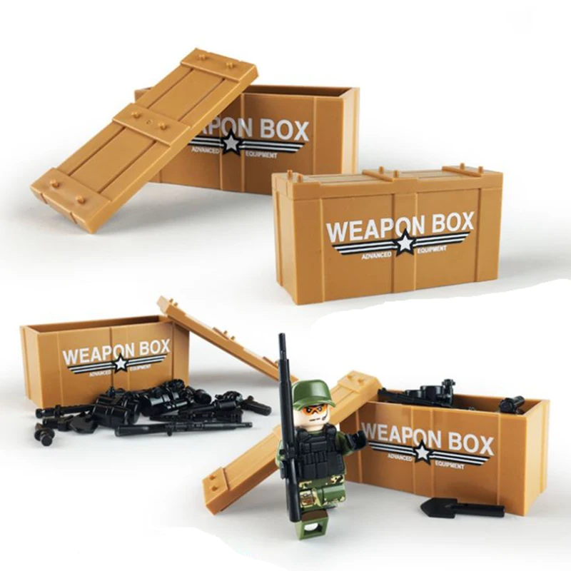 

WW2 Musket Weapon Crate Model AK47 Building Blocks Compatible Soliders Weapons Blocks Army SWAT Police Accessories Brick Gift