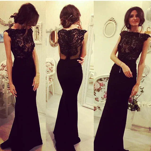 ^*Best Offers Elegant Kralen Kant Applicaties Mermaid Black Prom Dresses Lange Floor Lengte Chiffon Vrouwen Party Dress ^*Best Offers Elegant Kralen Kant Applicaties Mermaid Black Prom Dresses Lange Floor Lengte Chiffon Vrouwen Party Dress