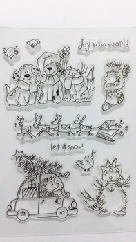

Christmas Hedgehog stamp Clear Stamp for Scrapbooking Transparent Silicone Rubber DIY Photo Album Decor