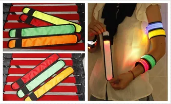 

1800pcs Nylon LED Sports Slap Wrist Strap Bands Wristband Light Flash Bracelet Glowing Armband Flare Strap Party Concert Armband