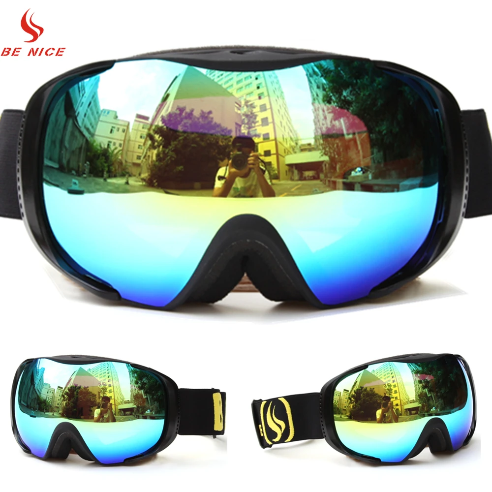 Snowboarding Ski Goggles Glasses Unisex Multi Color UV Protection Anti fog lens Snowboard Goggle