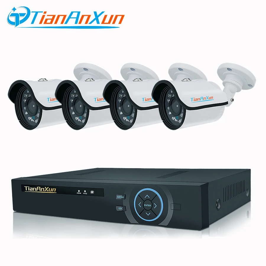 

TIANANXUN 4CH CCTV System 720P 8CH AHD DVR 4PCS 1.0MP Camera Outdoor Night Vision Security HDMI video surveillance Camera Kit