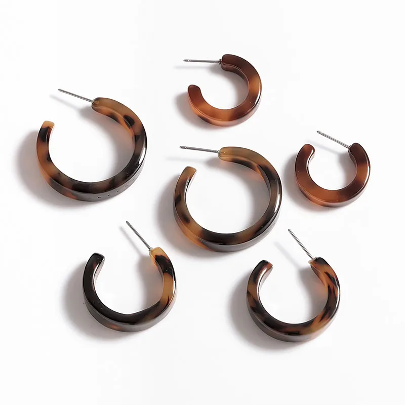 

Tortoiseshell Round C Earrings Oversize Geometry Earrings for Women Acrylic Leopard Earring Christmas gift for Women Jewelry