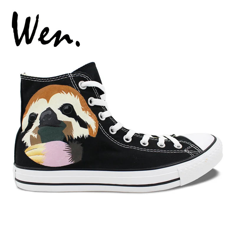 Custom Womens Fashion DIY Image Sloth Animal Top Canvas Sneaker Shoes