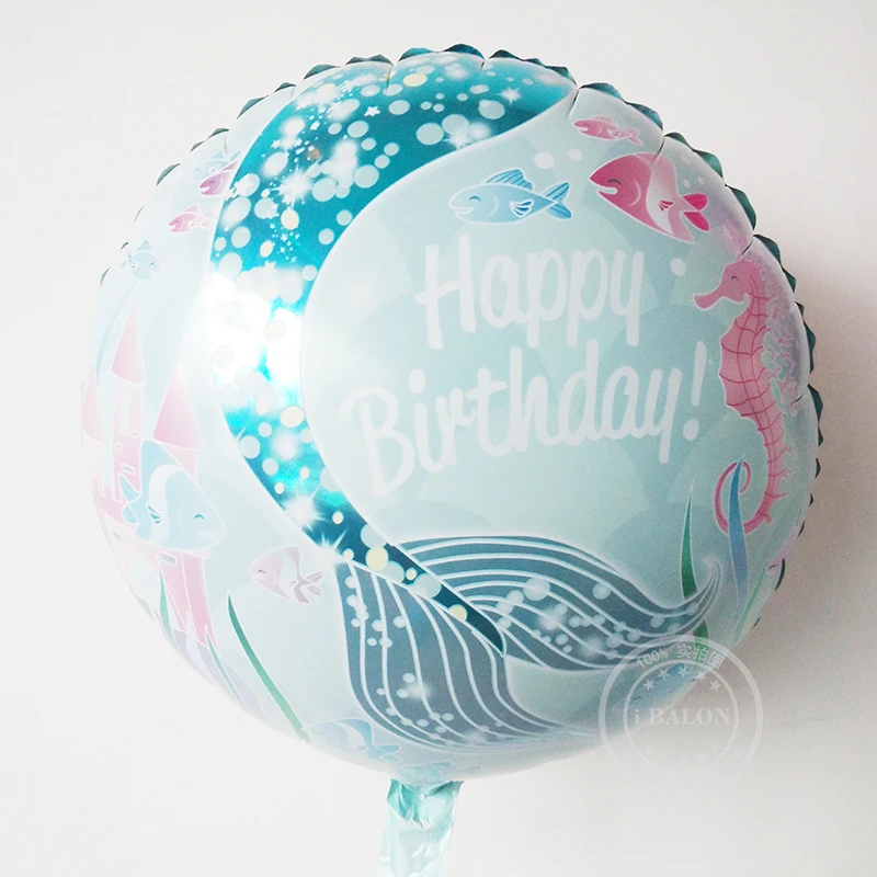 18 дюймов с изображением морских рыб и фольга для дня рождения воздушные шары, 50 шт в наборе, гелиевые шары для дня рождения океан украшения для тематических вечеринок детские игрушки подарок