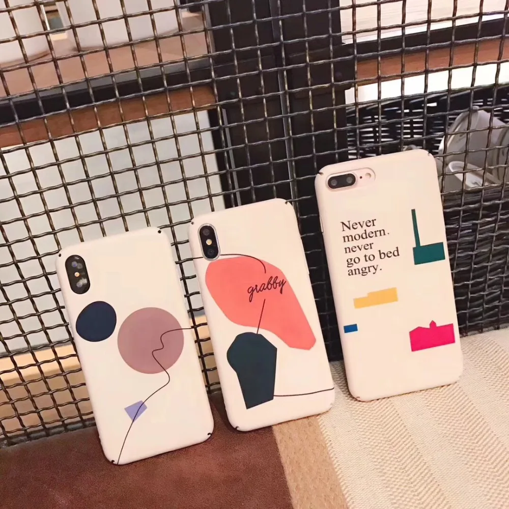 

For iPhone X R Xs Max 8 7 6 6s Plus Case Cute Abstract Back Cover Fashion Shell Protective Skin