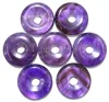 30mm Natural Stone Quartz Crystal Amethyst Tiger Eye Turquoise Circle Donut Pendant Charms For Diy Jewelry Making Necklace 6pcs 1