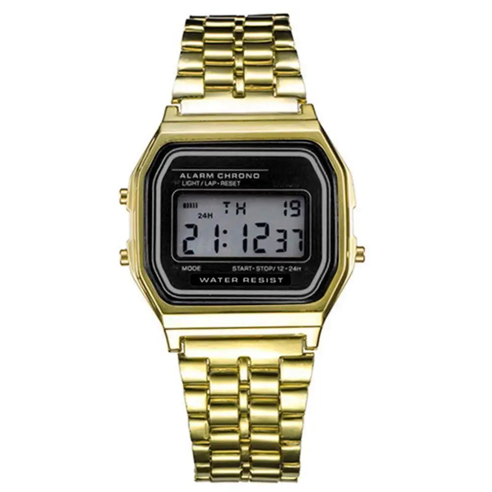 Новый Бизнес Для мужчин ретро часы электронные часы модные часы тонкая полоска Relogio masculino цифровой