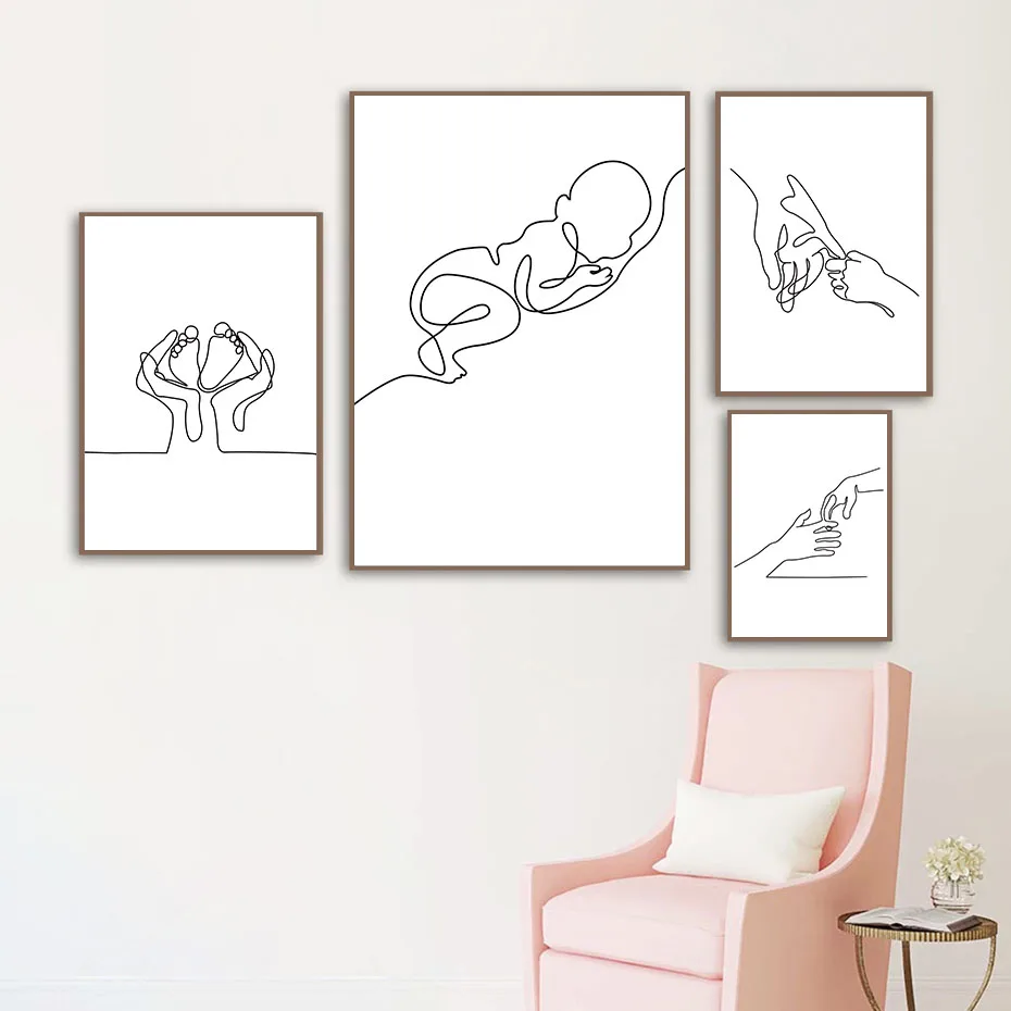 

Nordic Home Decoration Canvas Paintings Printed Human Body Line Drawing Wall Artwork Modular Pictures Posters For Living Room