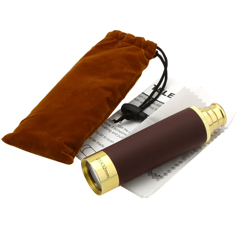 High quality Outdoor 25X32, 9x32 Retro Pirate Telescopic Mini Monocular