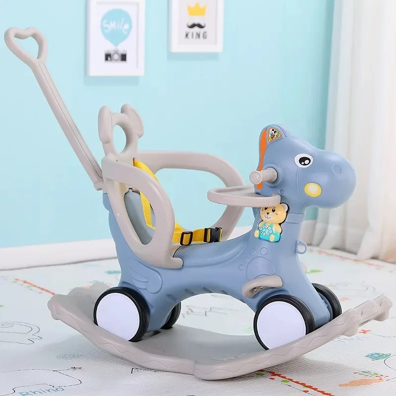 Chaise à bascule cheval multifonction pour bébé | À bascule, en bois, multifonction, pour jouets