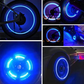 

4pcs Novelty night light Colorful Firefly Spoke LED Road Bike Motorcycle Wheel Valve Stem Cap tire Motion Neon Light Accessories