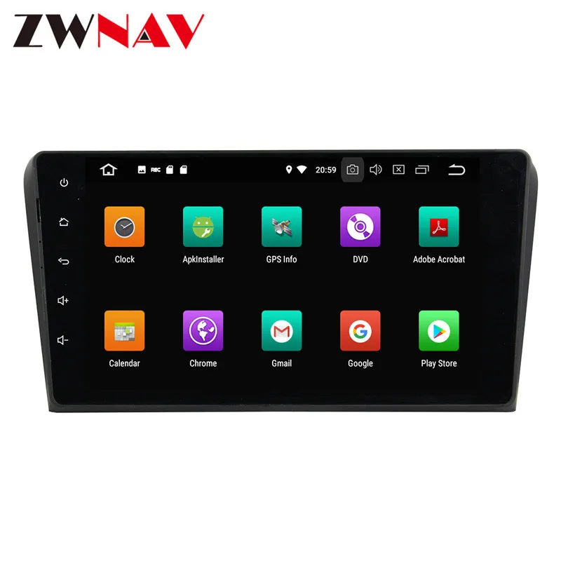 Discount Android 9 car radio Car DVD CD Player For Mazda 3 2004-2009 GPS navigation headunit tape recorder 4GB 2DIN radio 2
