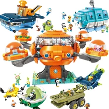 Nouveau film créateur idées ville pieuvre 2.0 poulpe Octonauts dessin animé blocs de construction modèle ensembles enfants jouets Kits Compatible Duplo(China)