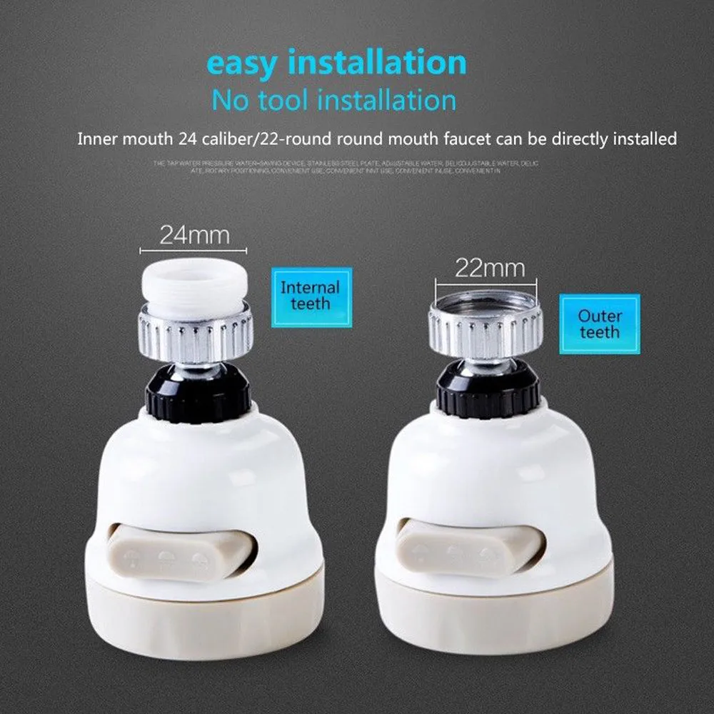 New 360 Rotary Faucet Extenders Booster Kitchen Filter Water Tap Saving Device Bathroom Kitchen Tool Bathroom Booster Filter