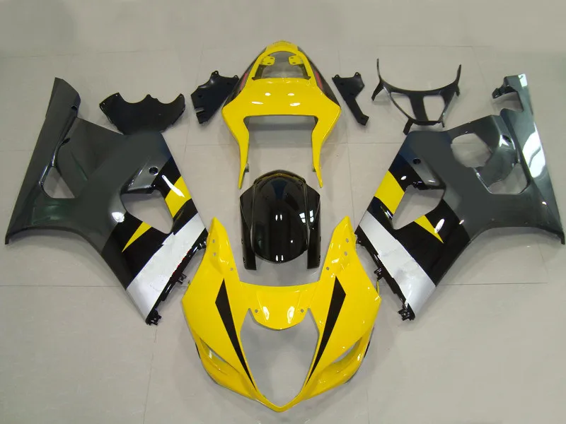 Мотоциклетный вставной обтекатель комплект для SUZUKI GSXR1000 K3 03 04 GSXR 1000 2003 2004 АБС пластика желто-черные обтекатели комплект+ подарки SK11