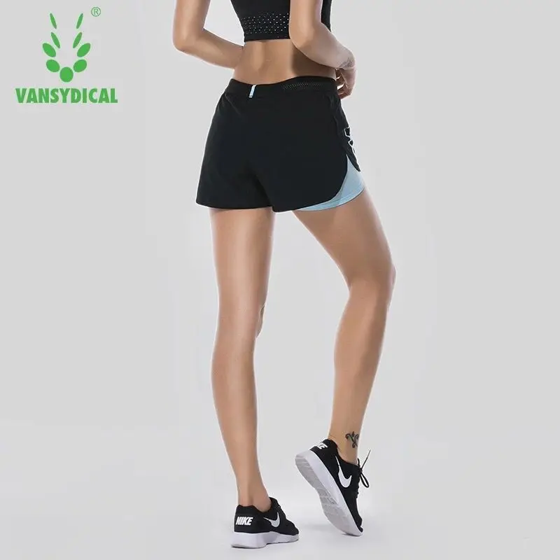 Женские шорты для бега Vansydical быстросохнущие спортивные 2 в 1 фитнеса йоги