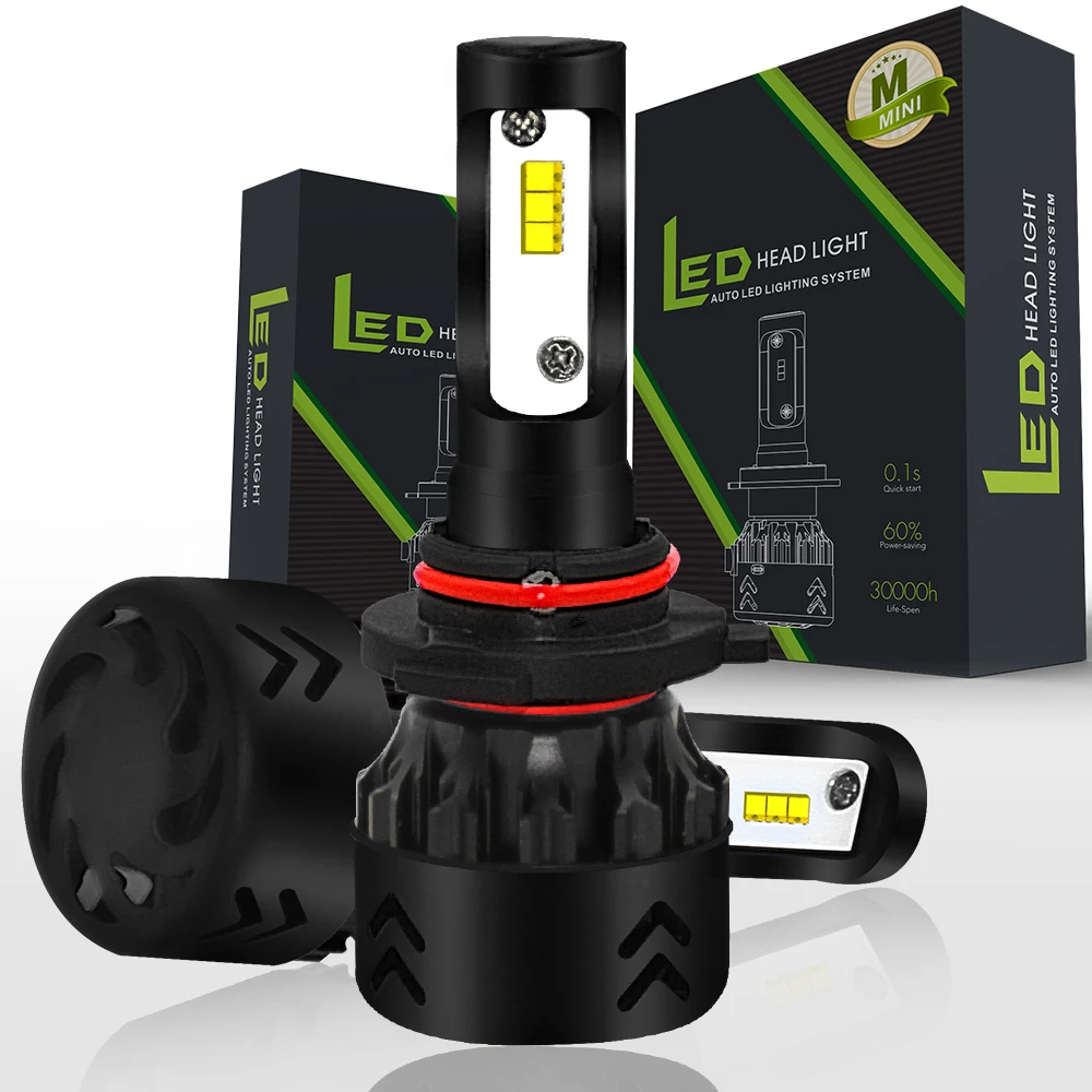 

2 X HB4/9006 Mini8 COB LED Car Headlight Bulb 25W 4800LM 9V-36V IP68 Waterproof 6000K Cold White 6063 Aluminum 360 Degree Beam
