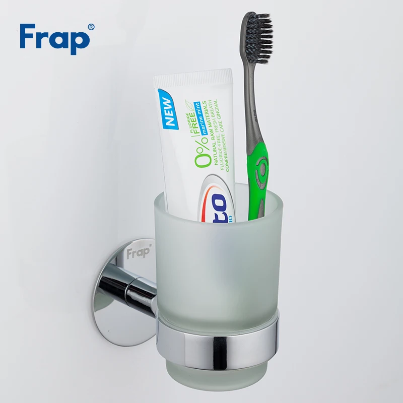 FRAP аксессуары для ванной комнаты серебро вискоза один стакан держатель Зубная щетка Зубная паста стекло подстаканники F3806