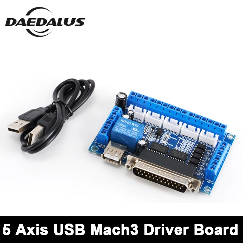 

Mach3 Driver Board Converter Upgraded 5 Axis CNC Interface Adapter Breakout Board + USB Cable For Stepper Motor Milling