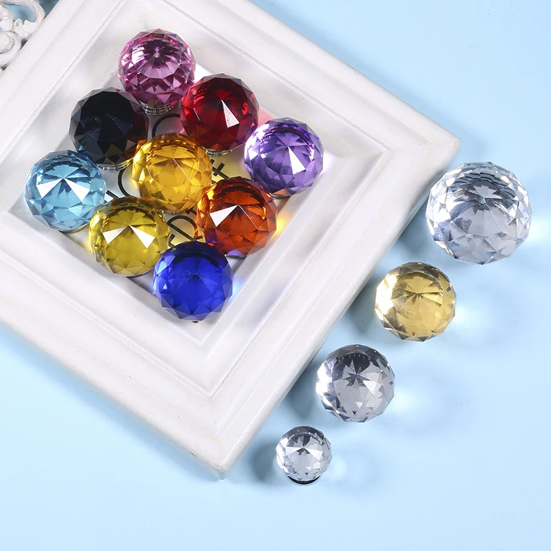 Colorful Crystal Glass Knobs Cabinet Handles Crystal Ball Cupboard Pulls  (9)