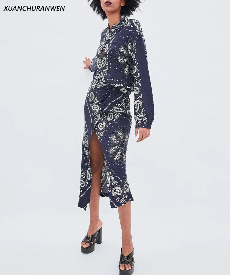 

Fashion Floral Sets Plus Size Long Sleeve Blouse Vintage High Waist Wide Leg Pants Sets Tops + Pants Women Sets NX8714 8727