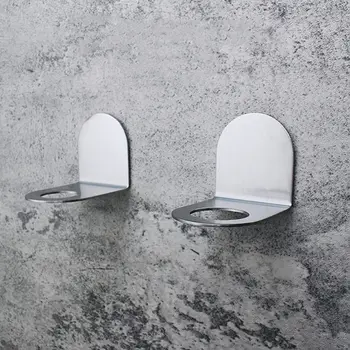 

Stainless Steel Wall Mount Soap Shower Gel Dispenser Bottle Holder Hook Hanging Hanger Rack Bathroom Kitchen Organizer No Drill