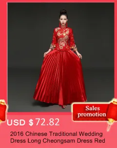 Красный с длинным рукавом свадебные Cheongsam Qipao Платья для женщин китайское традиционное платье халат chinoise Vestido Восточный хлопок QI Pao