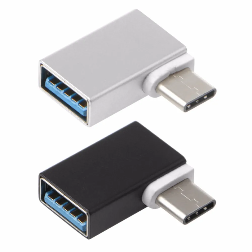 Портативный алюминиевый 90 градусов USB3.1 Тип C к USB 3,0 Женский OTG конвертер данных для Macbook Android телефон жесткий диск